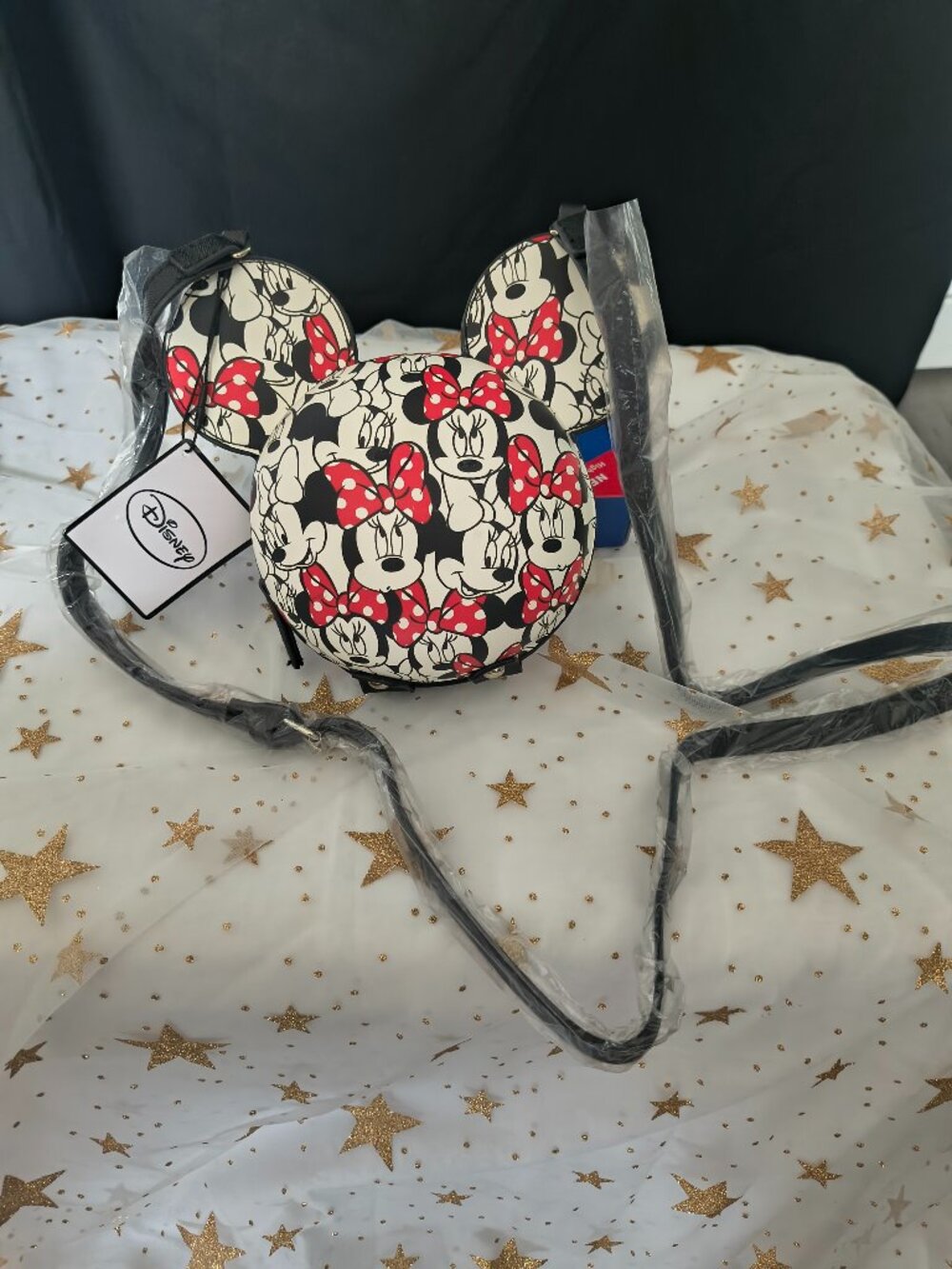 NWT Disney Minnie Mouse Shaped All-Over Print Crossbody Bag